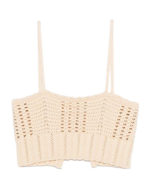Forte_forte Natural Knitted Bralette Top