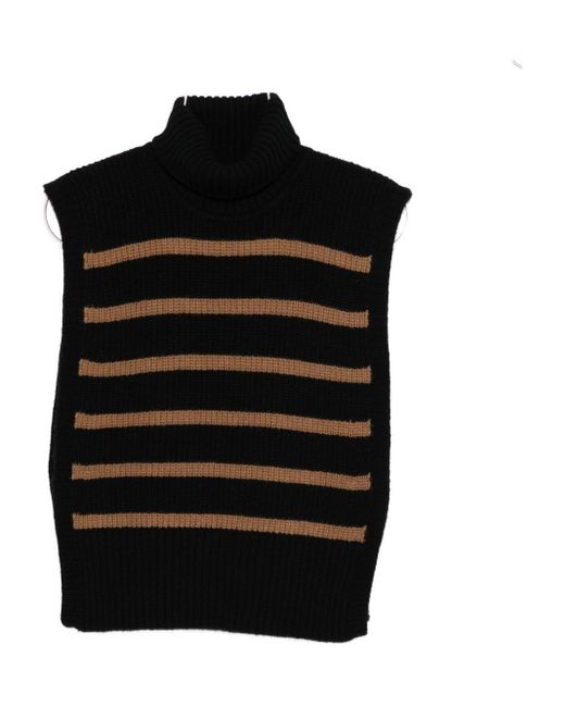 DAVANTINO Black Wool Turtle-Neck Sweater