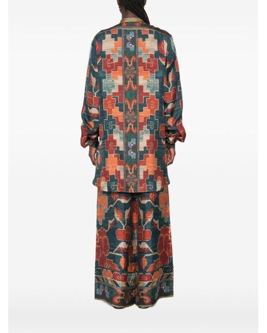 Pierre Louis Mascia White Printed Silk Shirt