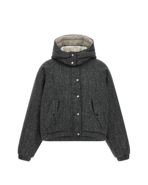 Brunello Cucinelli Black Wool Down Jacket