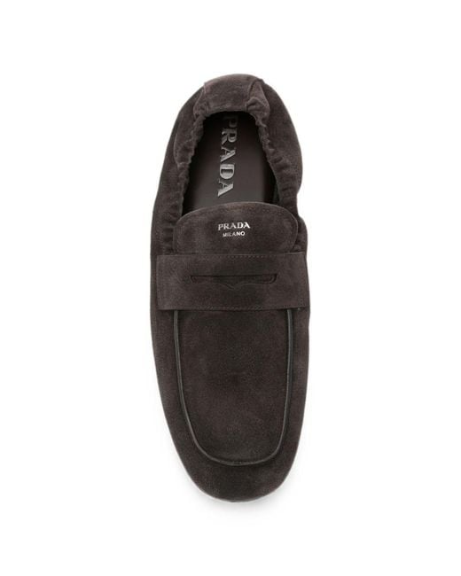 Prada White Shuffle Leather Loafers for men