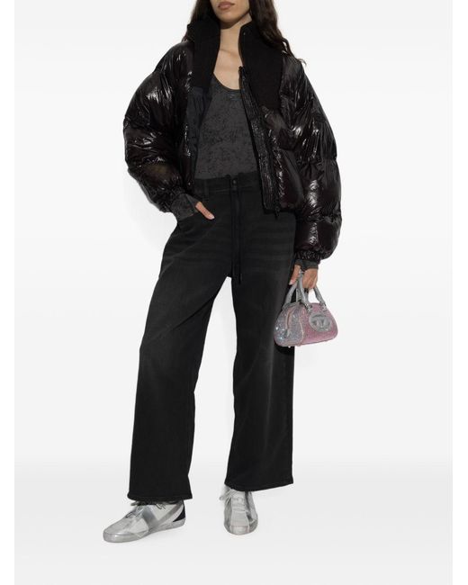 DIESEL Black Short Puffer Down Jacket