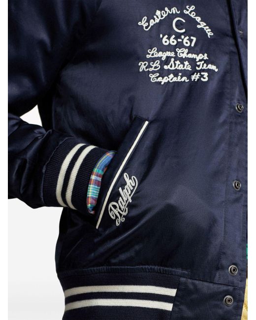 Polo Ralph Lauren Blue Satin-finish Bomber Jacket for men