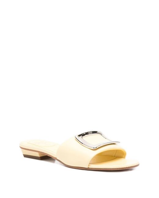 Roger Vivier Natural Leather Flat Sandals