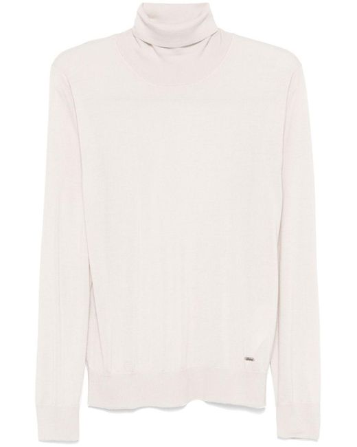 Brioni White Cashmere And Silk Turtle-Neck Sweater for men