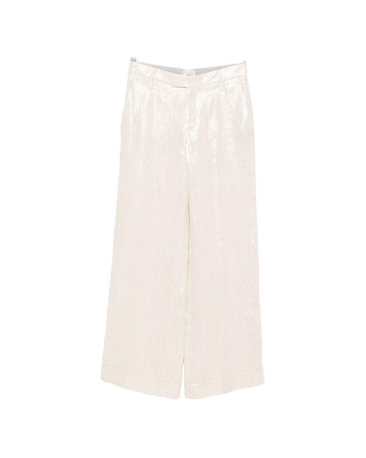 Brunello Cucinelli White Linen Trousers