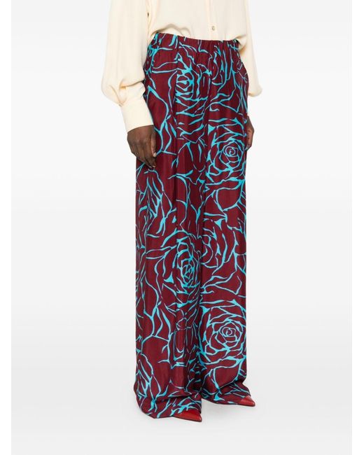 Dries Van Noten Purple Pila Wide-Leg Trousers