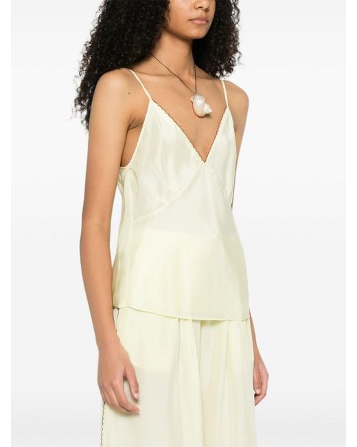 Forte_forte White Embroidered Silk Top