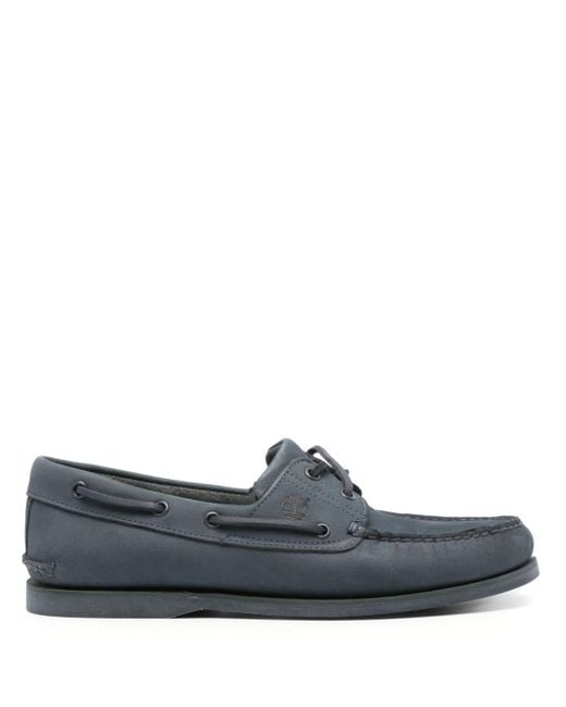 Timberland Gray Classic Leather Boat Shoes for men