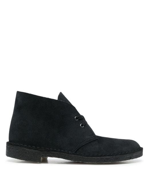 Clarks Black Ankle Boot With Logo for men