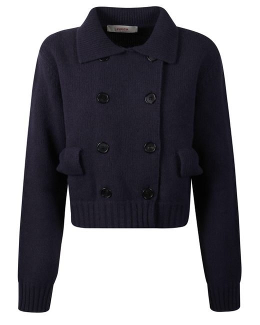 Jucca Blue Doublebrested Jacket Like Jumper