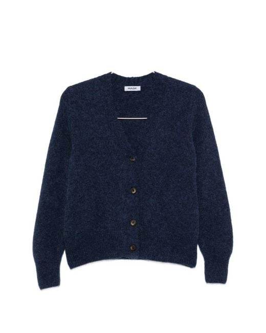 Base London Blue Wool V-Necked Cardigan