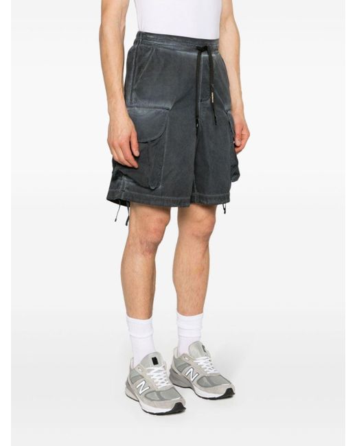 A PAPER KID Gray Shorts With Logo for men