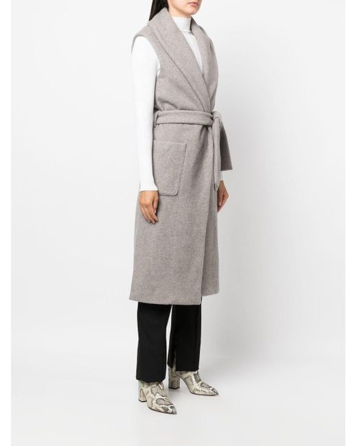 Colombo Gray Sleeveless Belted Trench Coat