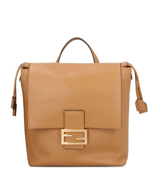 Fendi Natural Ff-Clasp Backpack