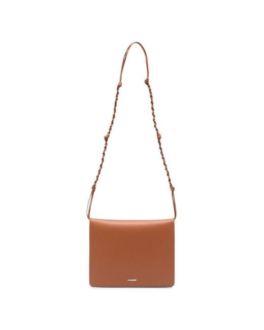 Jil Sander White Tangle Medium Leather Crossbody Bag for men