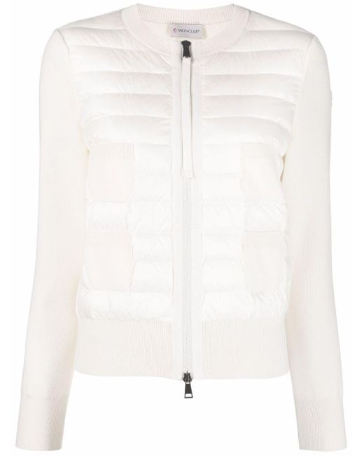 Moncler White Padded Cardigan