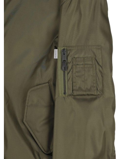 Balenciaga Green Nylon Bomber Jacket for men