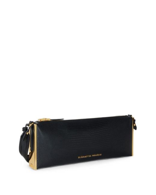 Elisabetta Franchi Black Faux Leather Shoulder Bag