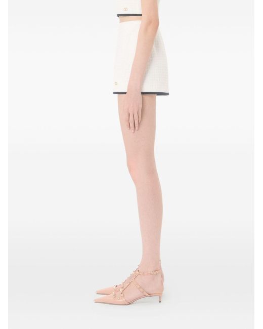 Valentino White Tweed Cotton Skirt Pants
