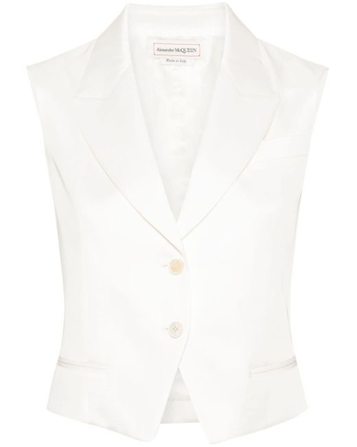 Alexander McQueen White Tailored Gilet