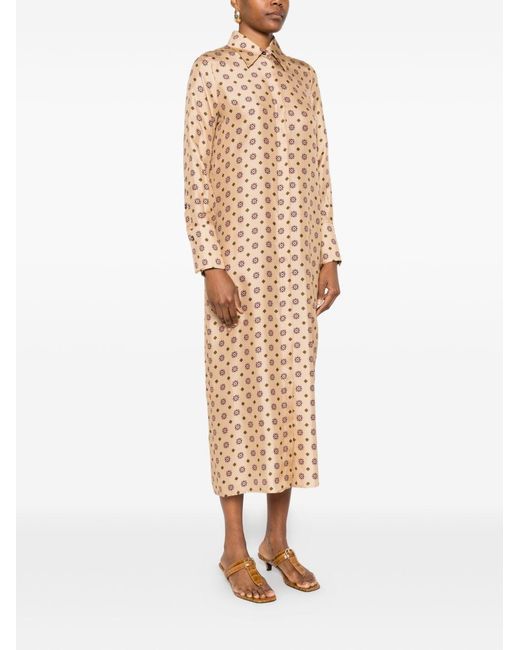 Alberto Biani Natural Silk Chemisier Dress