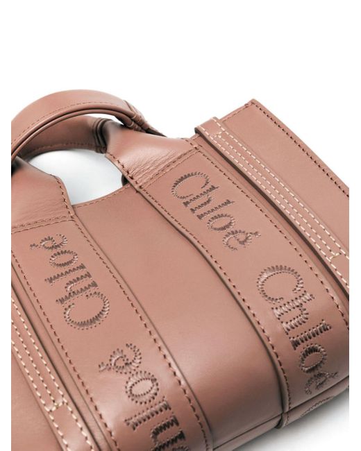 Chloé Pink Woody Leather Mini Tote