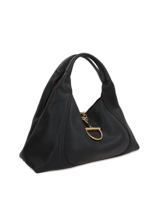 Gucci Black Softbit Maxi Leather Shoulder Bag