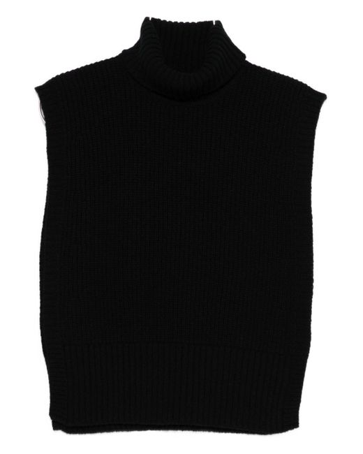 DAVANTINO Black Wool Turtle-Neck Sweater