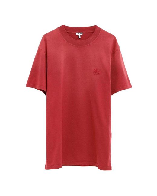 Loewe Red Anagram Cotton T-Shirt for men