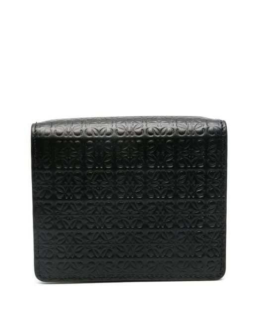 Loewe Black Repeat Embossed Leather Zip Wallet