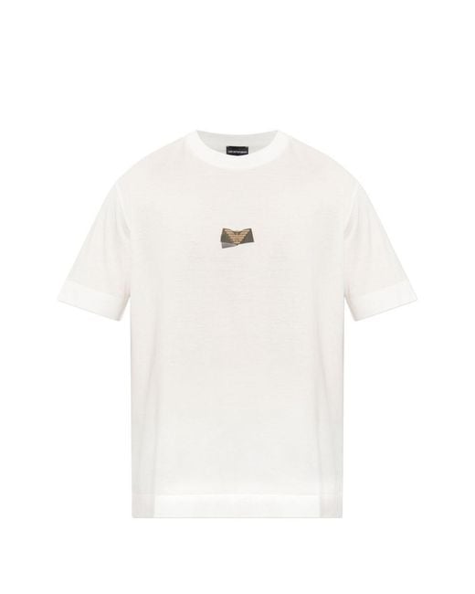 Emporio Armani White Logo T-Shirt for men