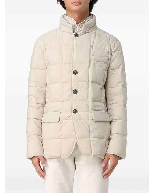 Fay Natural Short Coat Front Double Breasted With Pockets for men
