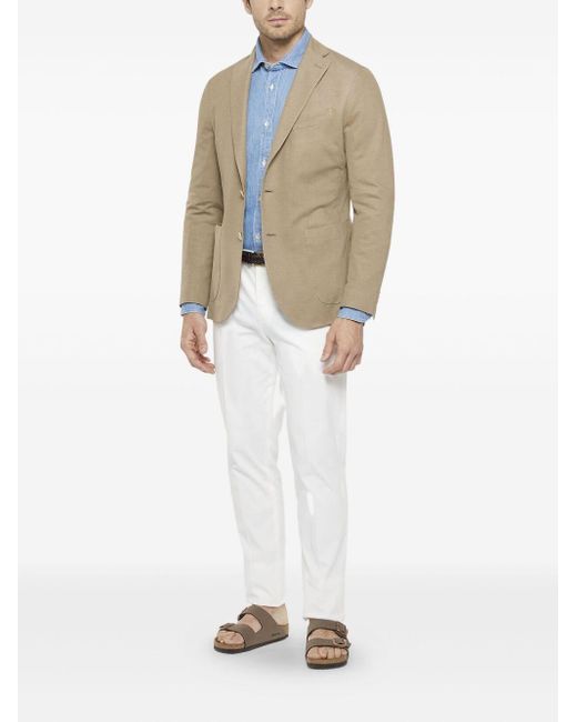 Boglioli Natural Double-Breasted Jacket With Notched Lapel And Tailored Fit for men