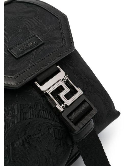 Versace Black Nylon Messenger Bag for men