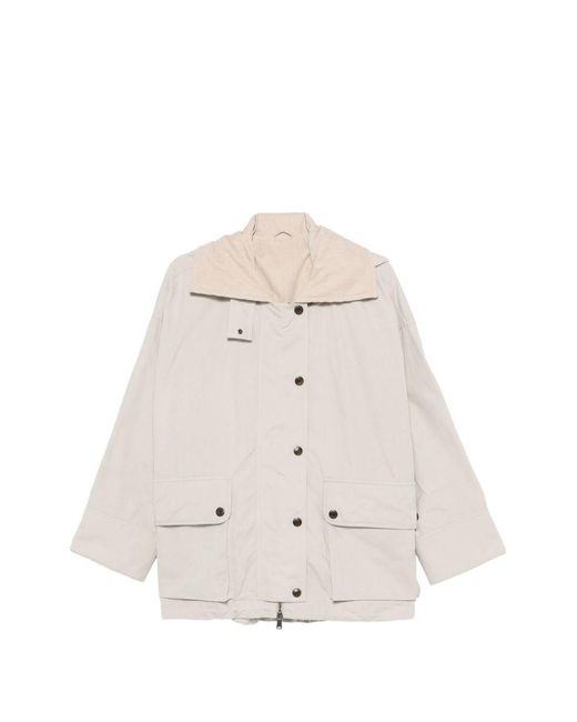 Brunello Cucinelli White Padded Parka Coat