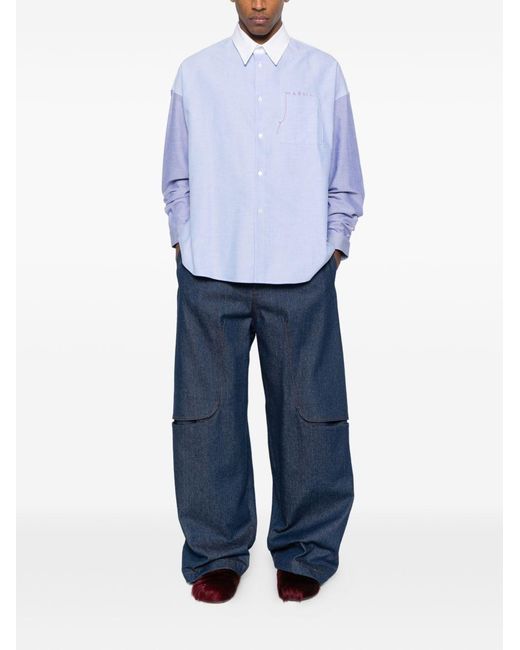 Marni Blue Cotton Shirt for men