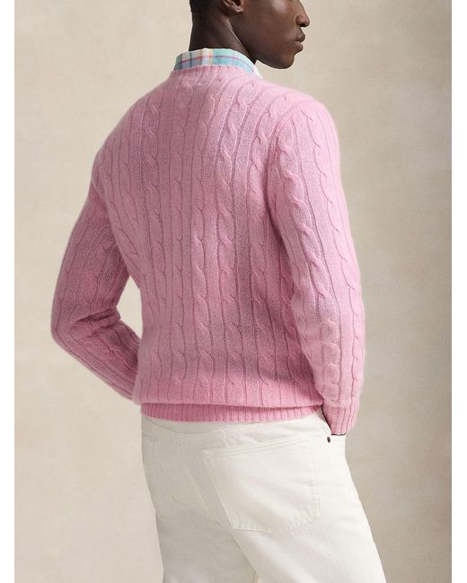Polo Ralph Lauren Pink The Iconic Cable Knit Sweater for men