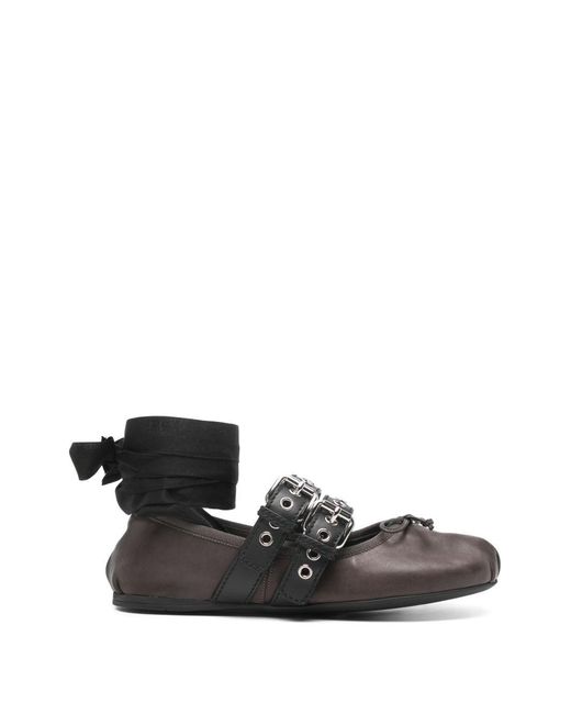 Miu Miu White Leather Ballets