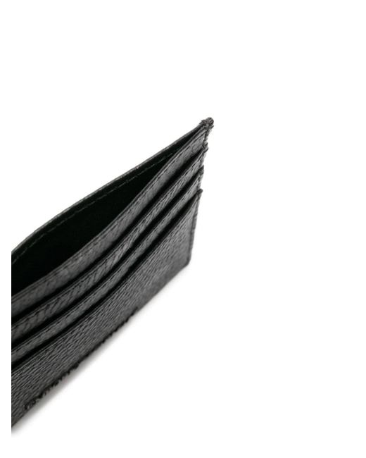 Emporio Armani Black Logo-debossed Leather Cardholder for men