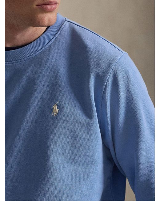 Polo Ralph Lauren Blue Loopback Fleece Sweatshirt for men