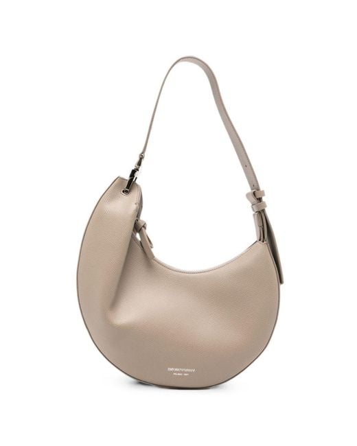 Emporio Armani White Medium Leather Hobo Bag