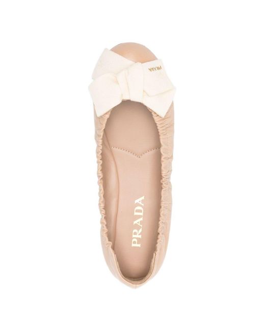 Prada Pink Leather Ballet Flats