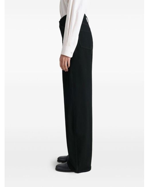 Lemaire Blue Cotton High-Waisted Trousers