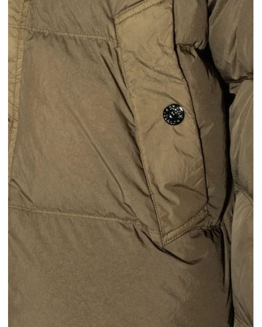 Stone Island Green Hooded Down Jacket for men