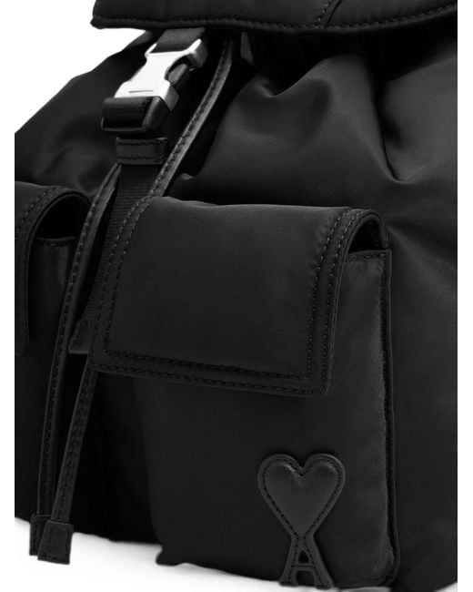AMI Black Marcel Small Nylon Backpack