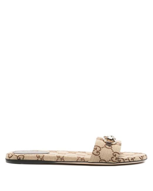Gucci Natural Horsebit Sliders