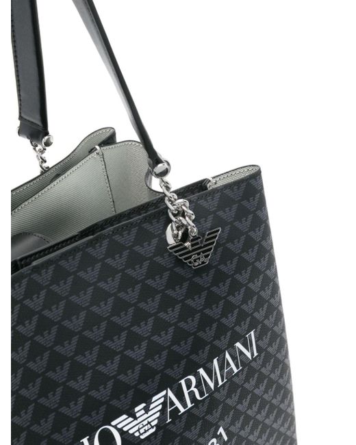 Emporio Armani Black Logo-print Tote Bag