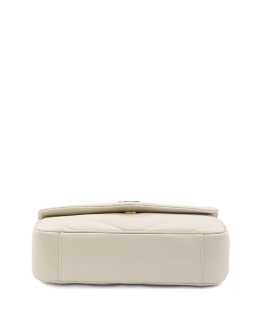 Saint Laurent White Loulou Small Leather Shoulder Bag