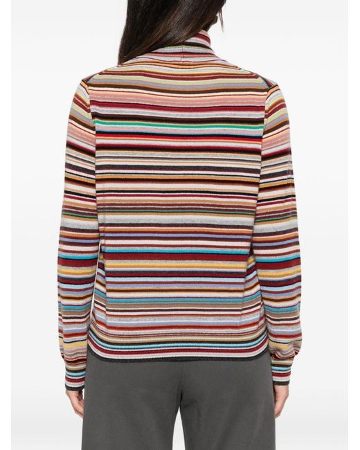 Paul Smith Multicolor Signature Stripe Roll Neck Sweater